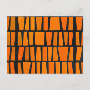 Orange and black african tribal pattern postcard