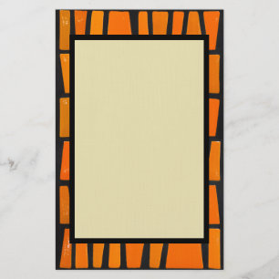 Orange and black african tribal pattern stationery