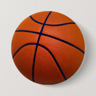 Orange and Black Basketball 7.5 Cm Round Badge