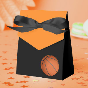 Orange and Black Basketball Baby Shower Treat Favour Box