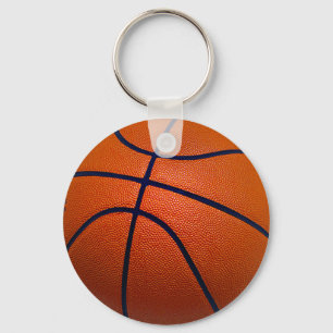 Orange and Black Basketball Key Ring