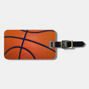 Orange and Black Basketball Luggage Tag