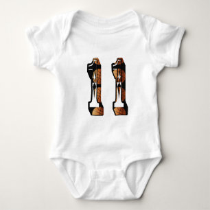 Orange And Black Basketball Number 11, Baby Bodysuit