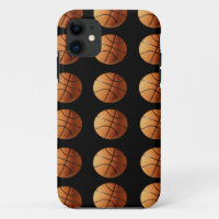 Orange And Black Basketball Pattern,