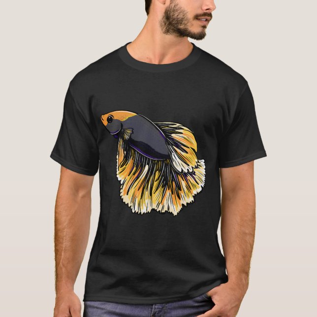 Orange and black betta fish T-Shirt (Front)