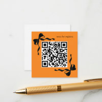 Orange and Black Bows Registry QR code