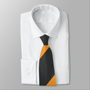 Orange and Black Broad Regimental Stripe Tie