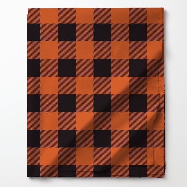 Orange and Black Buffalo Plaid Pattern Fabric (Creator Uploaded)