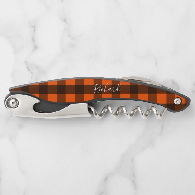 Orange and Black Checker Corkscrew (Front)