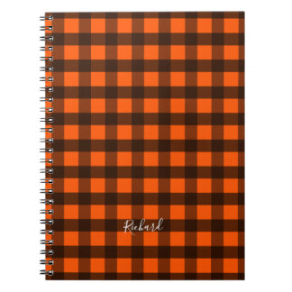 Orange and Black Checker Notebook