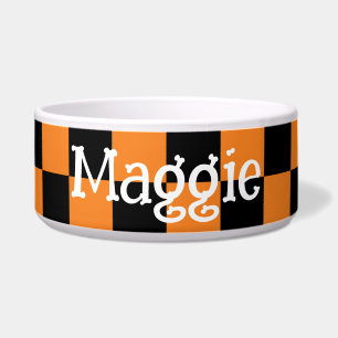Orange and Black Checkered Halloween Pet Name