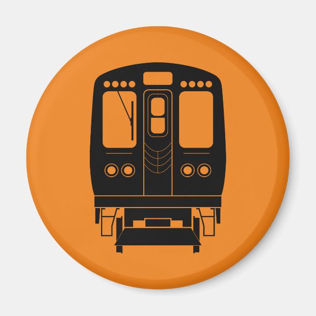 Orange and Black Chicago “L” Magnet (Front)