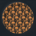 Orange and Black Cool Spooky Skull Halloween party Paper Plate<br><div class="desc">Cool Black and orange Halloween party paper plates.
Fun party supplies,  decorations and disposable accessories for costume party,  halloween,  scary,  fright,  frightening,  trick or treat,  night gathering,  bbq,  dinner,  birthday,  wedding.

Available in small and large. Change the quantity to get the cheapest bulk price.</div>