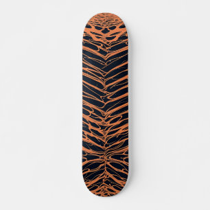 Orange and Black Cracks Skateboard