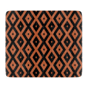 Orange and black diamond pattern cutting board