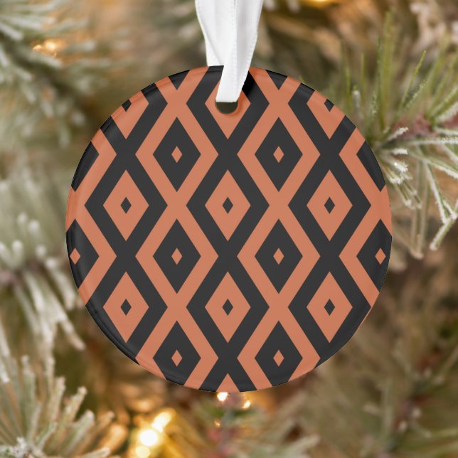 Orange and black diamond pattern ornament (Tree)
