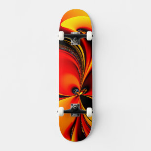 Orange and Black Flavour Fractal Skateboard