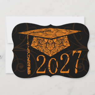 Orange and Black Floral Cap 2027 Card