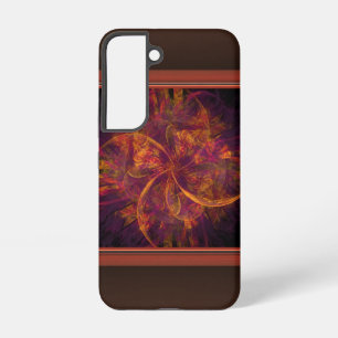 Orange And Black Fractal Samsung Galaxy Case