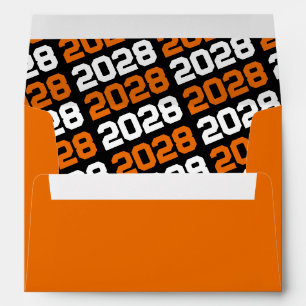 Orange and Black Graduation Envelopes