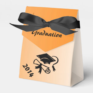 Orange and Black Graduation Personalised Favour Bo Box