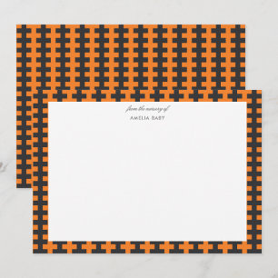 Orange and black halloween Baby shower notecard