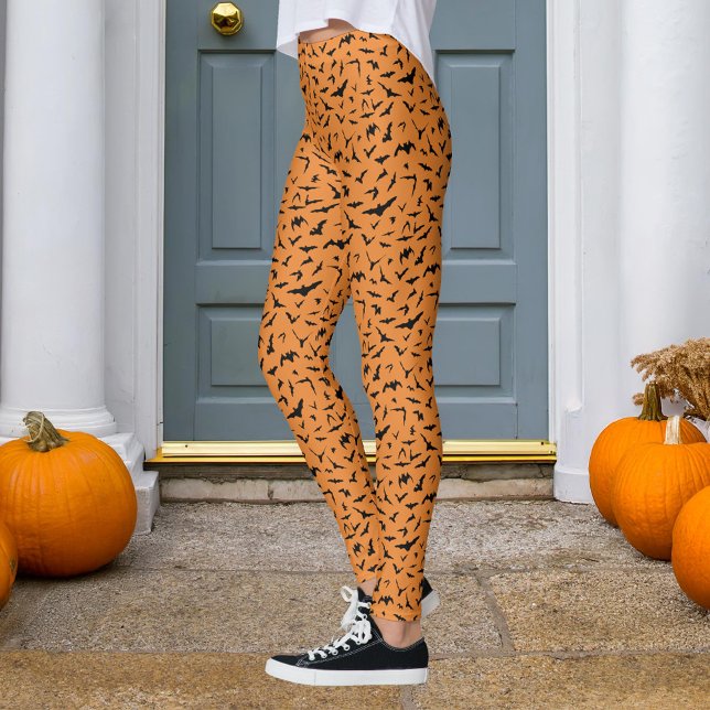 Orange and Black Halloween bat Leggings (Creator Uploaded)