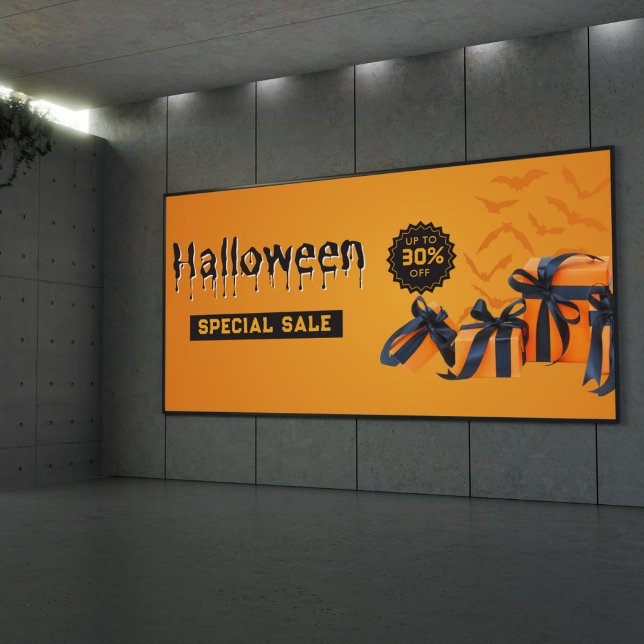 Orange and Black Halloween Sale Promotion Banner (Creator Uploaded)