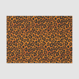 Orange and Black Leopard Animal Print Tissue Paper