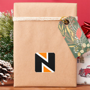 Orange And Black Letter N Stickers