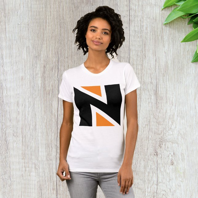 Orange And Black Letter N Womens T-Shirt (Creator Uploaded)
