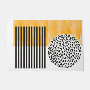 Orange and Black Mid Century Modern Art Doormat