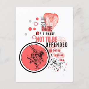 Orange and black Offended snakes sarcastic quote Postcard
