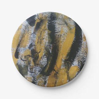 Orange and black paper plates