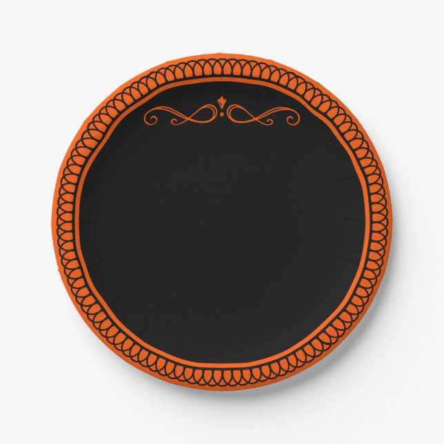 Orange and black paper plates (Front)