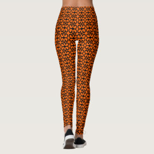 Orange and Black Pattern Leggings
