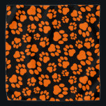 Orange-and-Black Paw Print Bandanna<br><div class="desc">This bandanna is perfect for Halloween or the Big Game!</div>