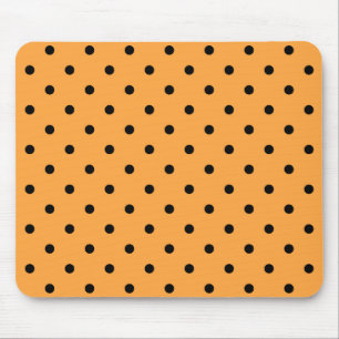 Orange and Black Polka Dot Pattern. Mouse Pad