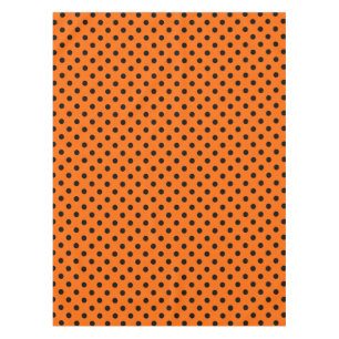 Orange and Black Polka Dots Tablecloth
