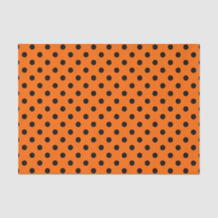 Orange and Black Polka Dots Tissue Paper