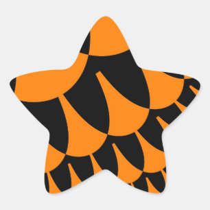 Orange and Black Scales Star Sticker