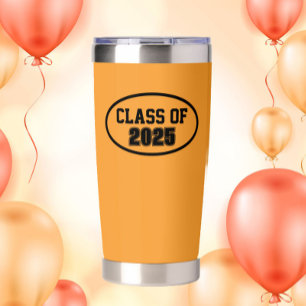 Orange and Black School Colours Class Year Insulated Tumbler