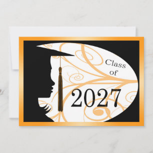 Orange and Black Silhouette 2027 Card