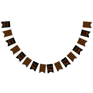 Orange and Black Skulls and Pumpkins Halloween Bunting