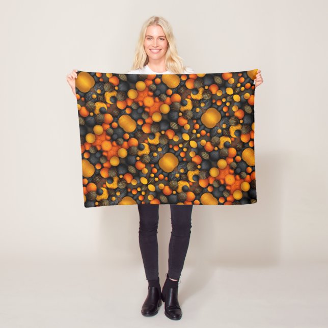 Orange and Black Spheres Blanket (In Situ)