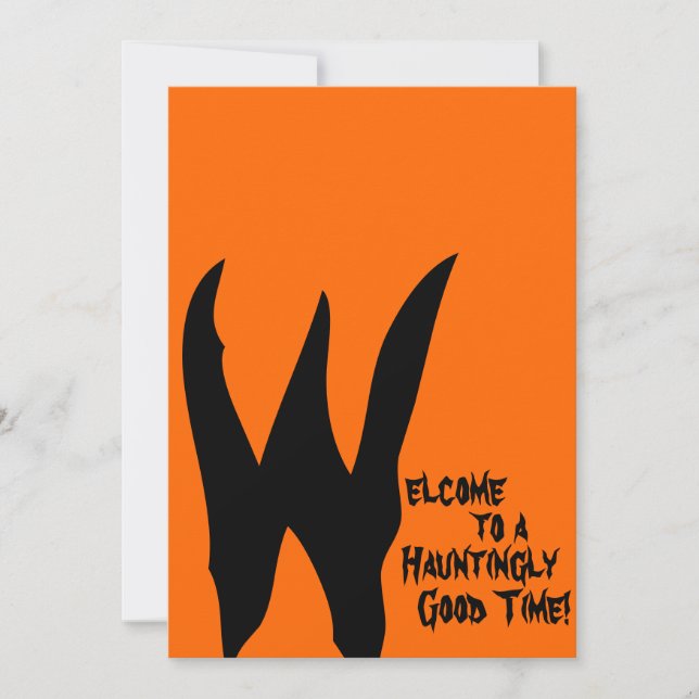 Orange and Black Spooky Invitation (Front)