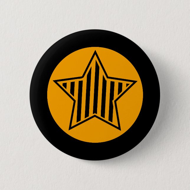 Orange and Black Star Button (Front)