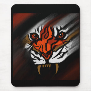 ORANGE AND BLACK STRIPES MOUSE PAD