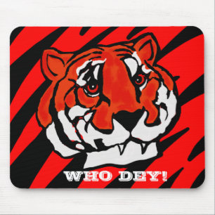 ORANGE AND BLACK STRIPES MOUSE PAD