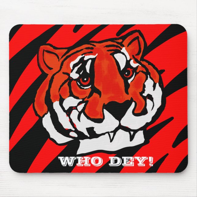 ORANGE AND BLACK STRIPES  MOUSE PAD (Front)